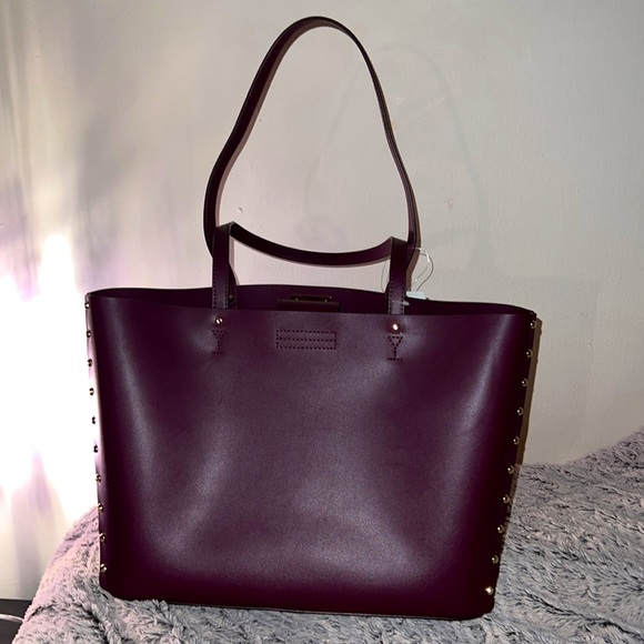 Michael Kors Manhattan Large Tote Bordeaux Purse and Card Case - Picture 6 of 8